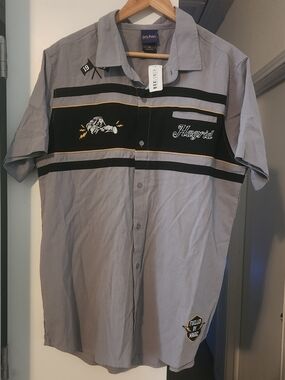 ~NEW~ Harry Potter HAGRID Mechanic Woven Button Up Size XL Box Lunch Exclusive